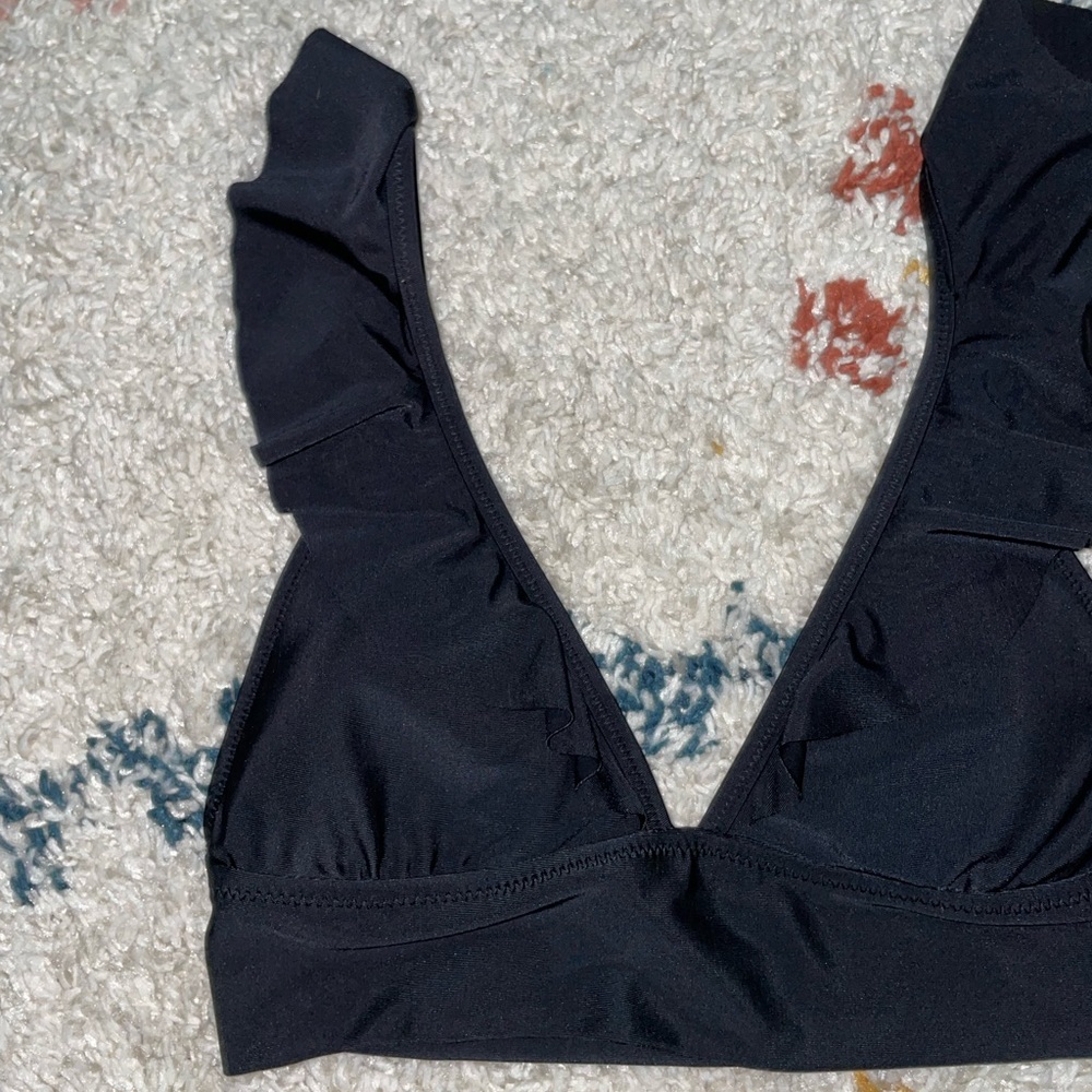 Aerie Ruffle Longline Triangle Bikini Top